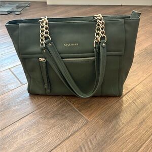 Cole Haan Green Leather Tote Bag